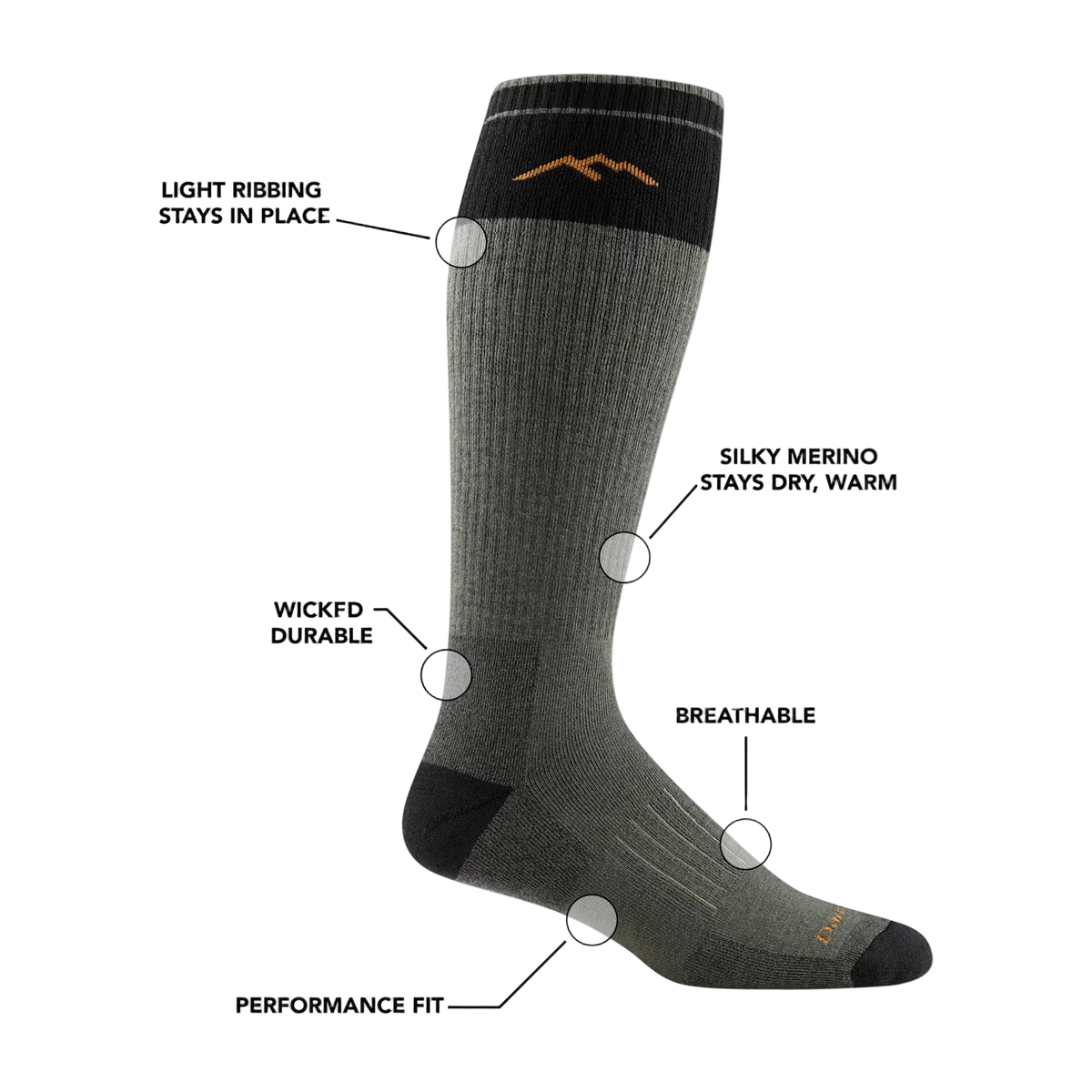 Hunter Over-the-Calf - Heavyweight Full Cushion Hunting Sock - Darn Tough - Drew's Boots