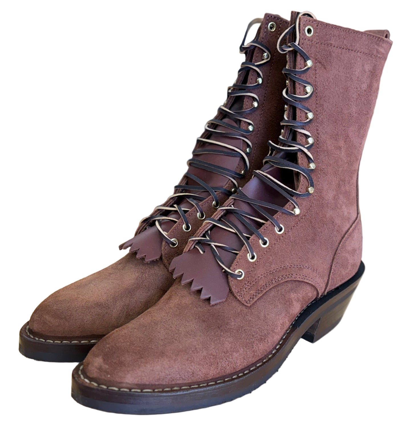 Drew’s Brown Roughout Cascade Riding Packer #DP10C Size 12B - Drew's Boots - Drew's Boots