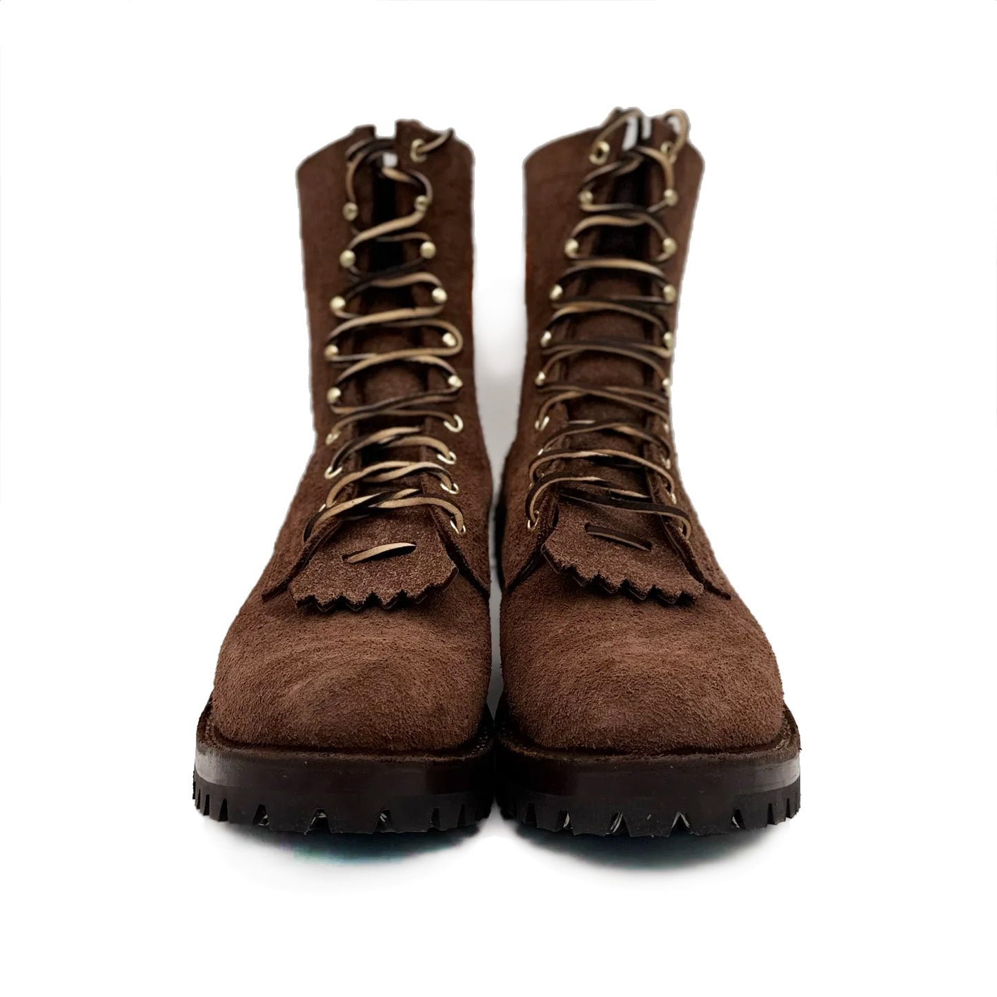 Custom Drew's 8" Walnut Roughout Size 8.5E with D Width Heels - Drew's Boots - Drew's Boots